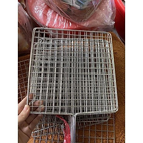 Mua Phên nướng thịt  vỉ nướng thịt inox cao cấp 24cm x 24cm