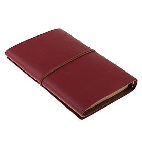 Leather Notebook Portable Loose Leaf Blank Notebook for Travel Black