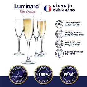 Bộ 4 Ly Champagne Thuỷ Tinh Luminarc World Wine 160ml - LUWOG8981 