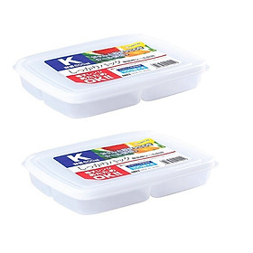 Mua Combo 02 Hộp đựng thực phẩm Nakaya 600ml chia 4 ngăn tiện lợi - Nội địa Nhật