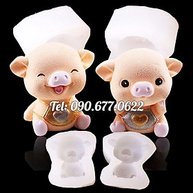 Mua Bộ 2 khuôn silicone làm bánh  rau câu heo con tình yêu - Mã số 1451
