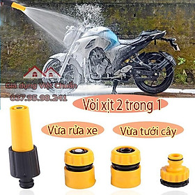 Mua Đầu vòi xịt rửa xe tăng áp  đầu vòi xịt tưới cây tạo tia siêu mạnh tăng áp lực nước - 206622-5