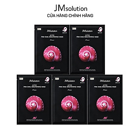 Combo 5 Mặt Nạ Ốc Sên Hồng JMSolution Active Pink Snail Brightening Mask Trẻ Hóa Da 30ml x5