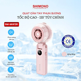 Quạt Phun Sương Dưỡng Ẩm SHIMONO SM-MHF28, 100 Tốc Độ, Pin 3000mAh, LEDscreen, Sạc Type-C, Chuẩn EU - Hàng Chính Hãng