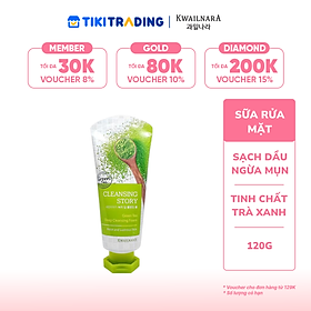 SRM KWAILNARA GREEN TEA DEEP CLEANSING FOAM (Tinh chất trà xanh - sạch dầu, ngừa mụn) 120gr