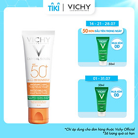 Kem Chống Nắng Chống Ô Nhiễm Và Bụi Mịn Hằng Ngày SPF 50+, Chống Tia UVA + UVB Capital Soleil Mattifying 3 In 1