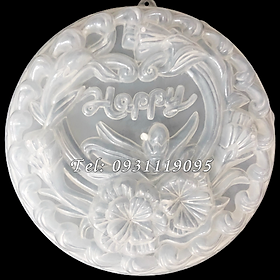 Mua Khuôn rau câu sinh nhật hoa mẫu đơn chữ Happy – Khuôn hình tròn loại 25 cm – Mã số 1821