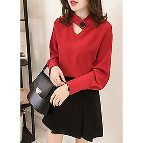 Áo sơ mi cổ chữ V cao cấp Quảng Châu