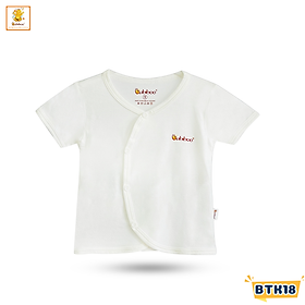 Áo sơ sinh cộc tay Babiboo áo sơ sinh kiểu cổ tim vải Viscose mềm mịn mát BTK18
