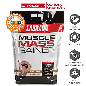 Labrada Muscle Mass Gainer (5.4Kg), Sữa Hỗ Trợ Tăng Cân & Cơ Nạc, Bổ Sung 1265 Calo, 52g Protein, 17g BCAA & 20 Loại Vitamin Khoáng Chất