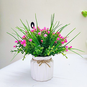 Mua Hoa giả  chậu hoa nhân tạo trang trí để bàn nhỏ gọn  lãng mạn  dùng để trang trí kệ tủ  bàn làm việc  góc học tập