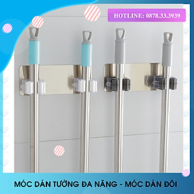 Mua Móc dán đôi - dán tường đa năng dùng treo chổi  treo dù  cây lau nhà chịu lực tốt siêu bền ( 1 cái )