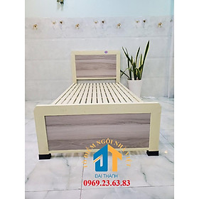 Mua Giường sắt kiểu gỗ kích thước ngang 1M2 dài 2M