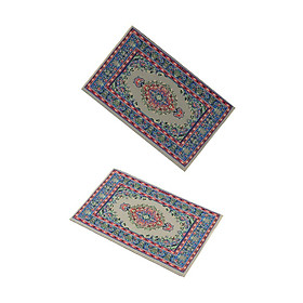 1/12 Retro Turkish Style Carpet Area Rug for Dolls House Room Decor Blue