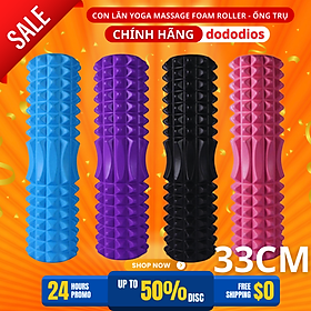 [Loại Siêu Dài 45cm] Con Lăn Yoga Massage Foam Roller - Ống Trụ Lăn Xốp Tập Thể Thao Giãn Cơ Gai Nhọn - Hãng dododios