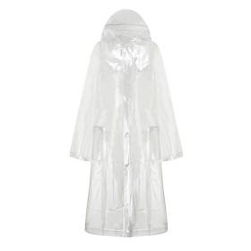 Clear Hooded Rain Poncho Waterproof Raincoat Jacket Men Women Outerwear M