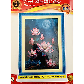 Mua Tranh thêu kín chữ thập Hoa sen 6434  kích thước 50 x 76 cm
