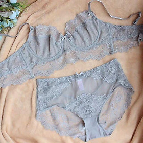  Set Đồ Lót Ren Có Gọng Không Đệm Siêu Mỏng S073