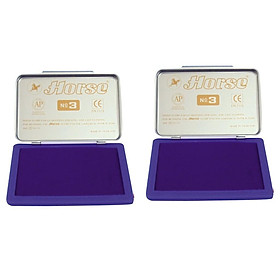 Hộp dấu kim loại Horse số 3 - đóng dấu - lăn tay (màu xanh)