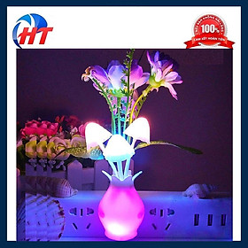 Mua Đèn ngủ cảm ứng chậu hoa và nấm (tự sáng khi trời tối)