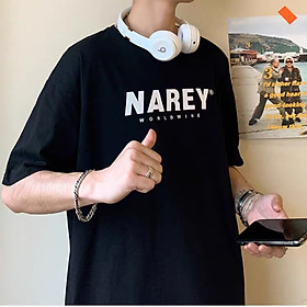 Áo thun Tay lỡ Nam Nữ Form Rộng In decal N.A.R.E.Y màu đen Trùm Unisex vải cotton thích hợp đi chơi