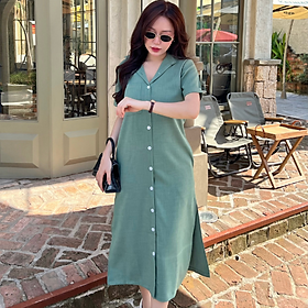 Đầm Linen Ruzimay Style Dáng Sơ Mi Dài R1300