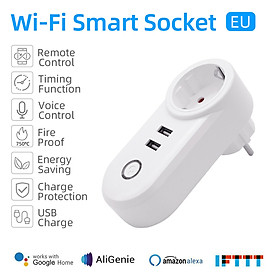 Tuya Smart WiFi Socket EU Remote Control by Smart Phone from Anywhere Timing Function, Voice Control for Amazon Alexa
