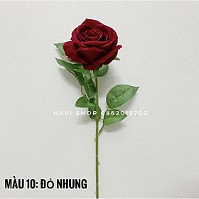 Combo 10 cành hoa giả - Hoa Hồng Nhung Lucas 65cm trang trí đẹp ...