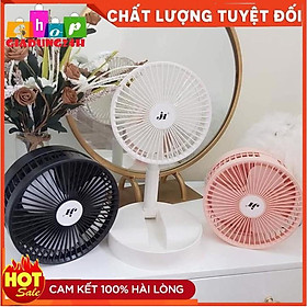 {}Quạt tích điện mini màu hồng cực xinh -Pin 3600mA HJ 2028 gấp gọn hình tròn, sử dụng pin sạc-Giadung24h