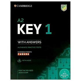 Hình ảnh A2 Key 1 For The Revised 2020 Exam Student's Book With Answers With Audio With Resource Bank: Authentic Practice Tests (KET Practice Tests)