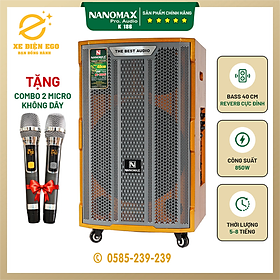 Mua Loa Karaoke NanoMax K 186 Công suất lớn 850W  Bass 4 tấc  kết nối Bluetooth Tặng 2 micro UHF cao cấp - Hàng Chính Hãng