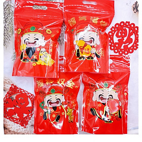 Mua TD61A-Set 10 Túi ZIP  Thần Tài đựng 200g-250G bánh qui  quy  kẹo nougat (15.5X25.5CM)