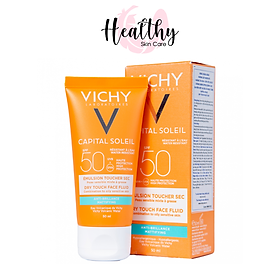 Kem Chống Nắng Không Gây Nhờn Rít Không Màu SPF50  Vichy Capital Soleil SPF50 Face Dry Touch 50ml -100516689