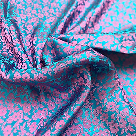 Vải Lụa Tơ Tằm Palacesilk hoa mai màu tím hoa cà, khổ rộng 90, dệt thủ công, bền đẹp & thoáng mát