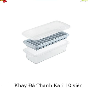 Khay Làm Đá Tủ Lạnh Cao Cấp Thanh 10 Viên Có Nắp Nhựa Bảo Vệ KARI INOCHI