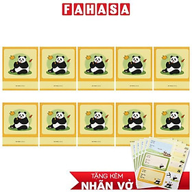 Combo 10 Tập Học Sinh Fluffy Panda - Miền Nam - 4 Ô Ly - 96 Trang 80gsm - The Sun 03 - Tặng Nhãn Vở Kèm Sticker