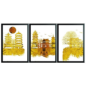 Mua Tranh ghép bộ 3  tranh trang trí văn phòng  phòng khách   tranh treo tường sang trọng