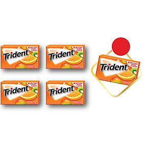 Combo 4 Vỉ Kẹo Cao Su Không Đường Trident, Hương Trái Cây 26.6g - Tặng 1 Vỉ Cùng Loại