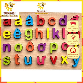 Bảng lắp ghép chữ cái tiếng Việt in thường bằng gỗ - Hàng Việt Nam giúp bé học chữ cái - Tamankids