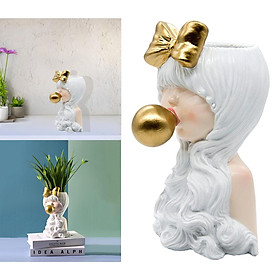 Nordic Resin Portrait Flower Pot Statue Sculptures Figure Plant Dried Flowers Pot Crafts Living Room Decoration