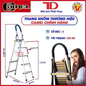 Mua Thang nhôm ghế tay vịn gấp gọn CAMEL 5 bậc  tải trọng 150Kg siêu bền - Điện Lạnh Thuận Dung