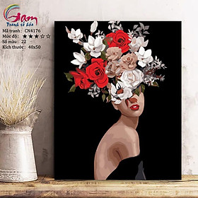 Mua Tranh tô màu theo số cô gái hoa CN4176