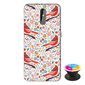 Ốp lưng điện thoại Nokia 3.2 hình Chim và Hoa tặng kèm giá đỡ điện thoại iCase xinh xắn - Hàng chính hãng
