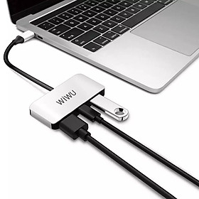 Mua HUB Chuyển Đổi 3-in-1 WIWU Alpha C2H Hỗ Trợ Phản Chiếu TV/ Màn Hình Thưởng Thức Hình Ảnh Và Video Ở Độ Phân Giải Siêu Nét 4K - Hàng Chính Hãng