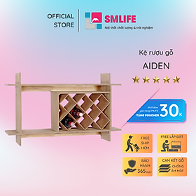 Kệ rượu gỗ hiện đại SMLIFE Aiden | Gỗ MDF dày 17mm chống ẩm | D85xR23xC55cm