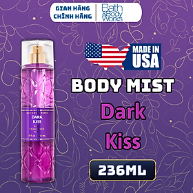 Hình ảnh Body Mist Bath And Body Works Nam Nữ Chính Hãng Dark Kiss, Xịt Thơm Body Toàn Thân Hương Nước Hoa 236ml