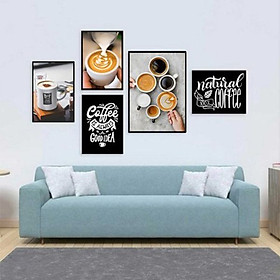 Bộ khung ảnh treo tường composite Cà phê 6 tặng đinh 3 chân KA238