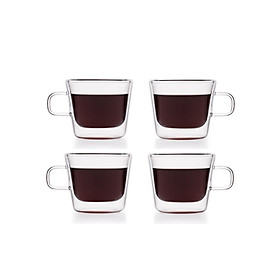 Mua Combo 4 tách trà thủy tinh 2 lớp Samaglas F010 180mL