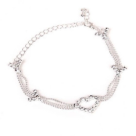 4-7pack Lady Anklet Ankle Bracelet Beads Chain Crystal Rhinestone Heart Silver