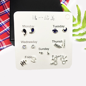 Set 7 đôi bông tai nữ thời trang ấn tượng